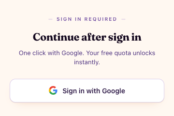 Sign-in panel inside the side panel with a single Sign in with Google button